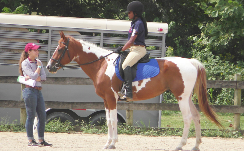 Sarah Harris on a horse