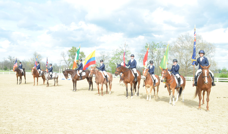 Pony Club flag-bearers from Keeneland Pony Club and Bluegrass Pony Club