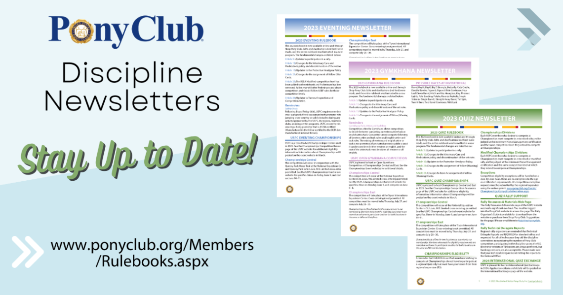 Design of the newsletters for all U.S. Pony Clubs activities