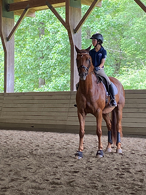 A young girl on her horse.