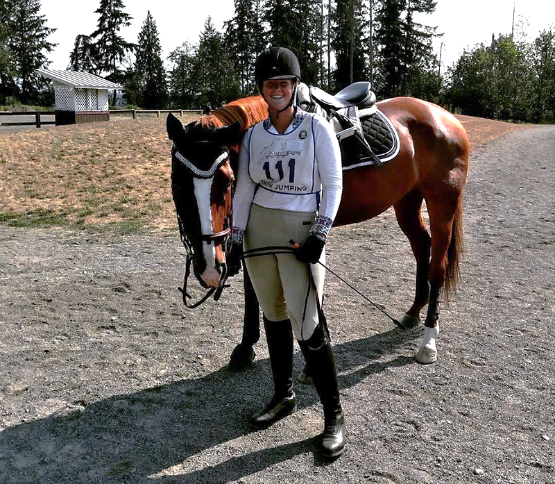 A young woman and her horse looking ready to compete in Eventing.