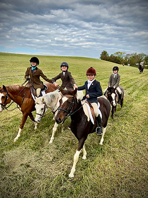 A group of young girls Foxhunting with the Elkridge-Harford Pony Club 