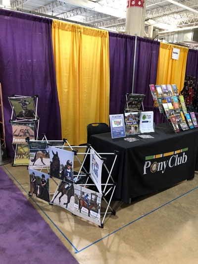 Pony Club display with table, signs and brochures