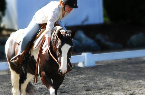 Charlotte Tincher rides her horse.
