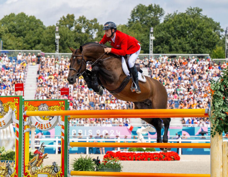 Richard Vogel with United Touch in the Jumping Team Qualifier at the 2024 Olympic Games.