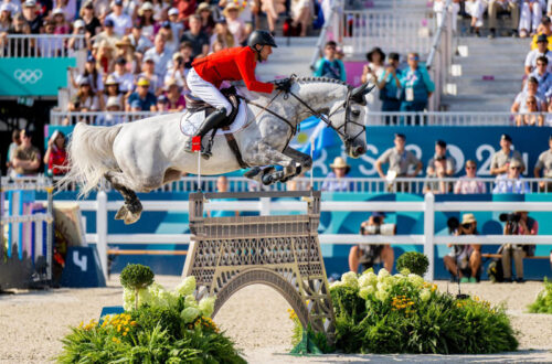 Christian Kukuk on Checker 47 for Germany won Individual Gold in the Jumping Final at the 2024 Olympic Games. Photo Courtesy International Equestrian Federation (FEI)