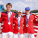 Karl Cook, Laura Kraut, and McLain Ward made up the U.S. Show Jumping Team at the 2024 Olympic Games, and they earned Team Silver.