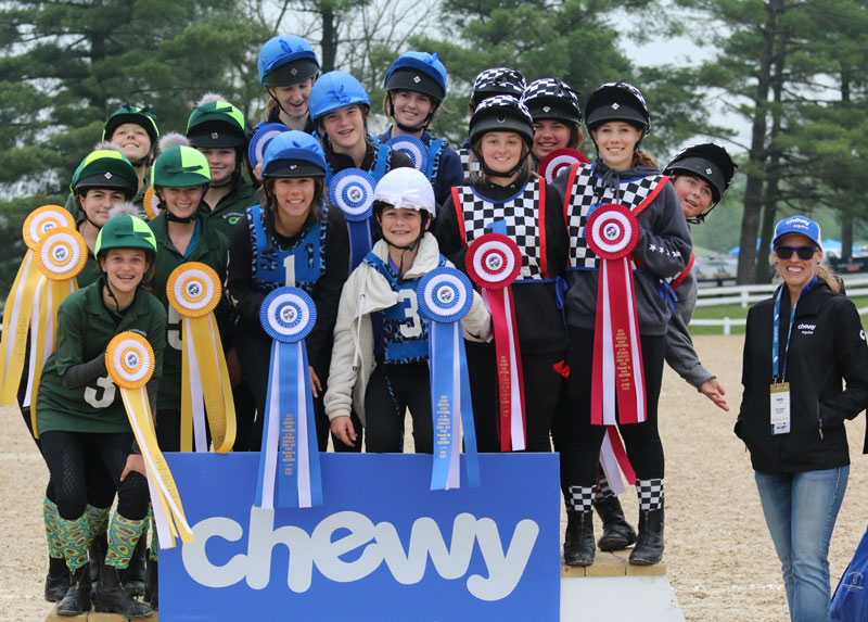 In the Chewy Mounted Games Invitational, Full Throttle came in first, Hot Rods came in second, and Bravacados came in third. A big thank you to Chewy as the sponsor. Elizabeth Moyer/United States Pony Clubs