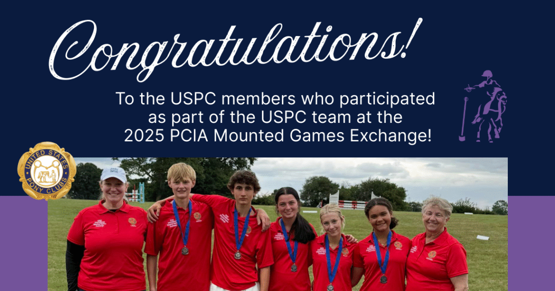 Congrats Graphic for the PCIA International Mounted Games Exchange