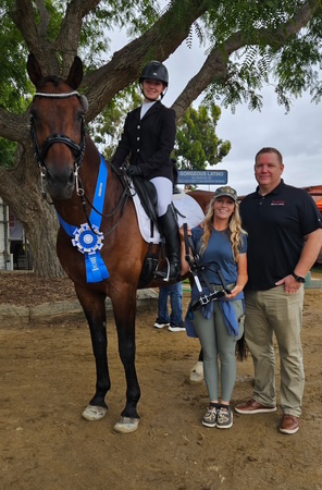 A young woman posing while on her horse.